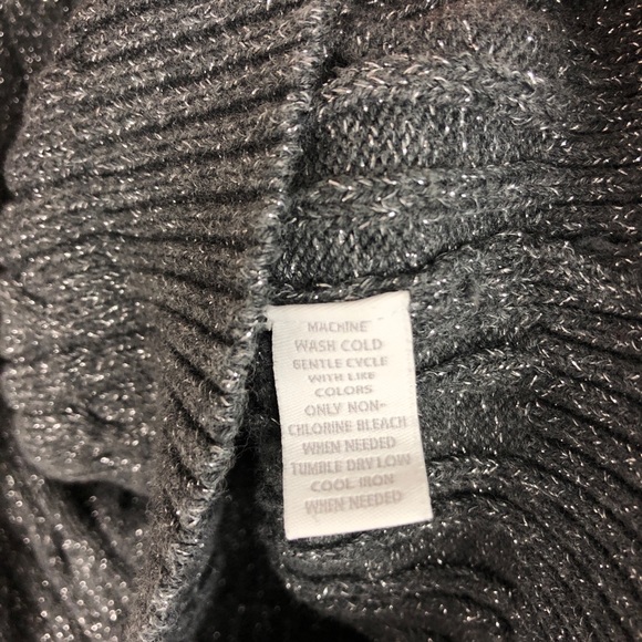 Charter Club Dark Gray Cotton Crewneck Cable-knit Sweater Metallic Fiber - Picture 11 of 12